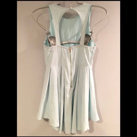 L'atiste TURQUOISE BABY BLUE RACERBACK ROMPER L - Picture 3 of 6